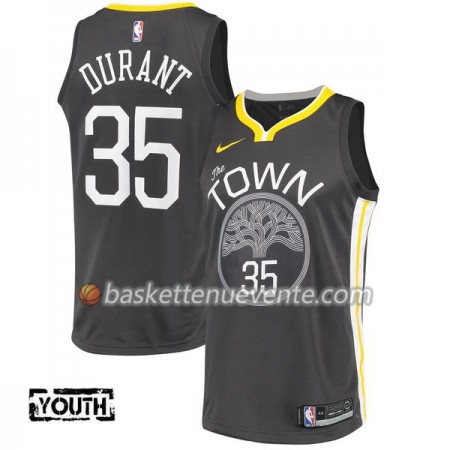 Maillot Basket Golden State Warriors Kevin Durant 35 Nike 2017-18 Noir Swingman - Enfant